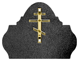 DARAY L 519 GD SH BK Gold Orthodox Cross Shimmer Black Background